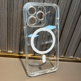 Husa protectie Flippy pentru iPhone 14 Pro Mag Safe, 2 in 1 incarcare si magnet, Silicone, Transparenta - vivimall.ro