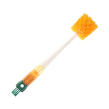 Perie 5 in 1 de Curatat Pahare, Cani, Sticle, Vivimall, cu Maner Lung, Accesorii pentru Spalarea Paielor si Capacelor, Usor de Agatat, 36x7x7cm, Portocaliu-Alb - vivimall.ro