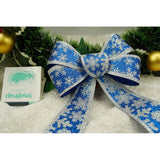 Funda pentru brad, Albastra, model de nea, cu margini argintii, 15 x 23 cm, PVC, Vivimall - vivimall.ro