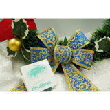 Funda pentru brad, Albastra, model spiralat, cu margini aurii, 15 x 23 cm, PVC, Vivimall - vivimall.ro