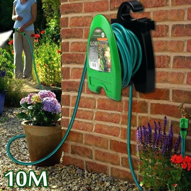 Furtun Portabil de Udare pentru Gradina, Vivimall, pentru Gradina Uz Casnic, cu Duza de udare, 7 pozitii de Udare, Furtun 10 metri Lungime, Verde - vivimall.ro