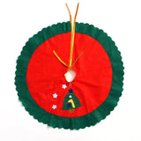 Covoras pentru bradul de Craciun Vivimall, lana, rosu/verde, 60 cm - vivimall.ro