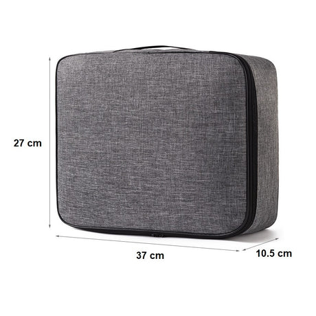 Geanta pentru Depozitare Acte si Documente, Vivimall, 1 Compartiment mare cu Curele Interioare, Impermeabila, 37 x 10.5 x 27 cm, Gri - vivimall.ro