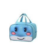 Geantă Frigorifică, Flippy, cu Desene Animat 3D, Portabilă pentru Copii, de Prânz, din Pânză Oxford, 27.5x18x20 cm, Model Balena, Albastru
