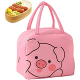 Geantă Frigorifică, Vivimall, cu Desene Animat, Portabilă pentru Copii, de Prânz, din Pânză Oxford, 22x14x19 cm, Model Purcelus, Roz - vivimall.ro