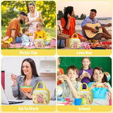 Geantă Frigorifică, Flippy, cu Desene Animate 3D, Portabilă pentru Copii, de Prânz, din Pânză Oxford, 23x13x19 cm, Model Ursulet, Galben