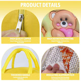 Geantă Frigorifică, Flippy, cu Desene Animate 3D, Portabilă pentru Copii, de Prânz, din Pânză Oxford, 23x13x19 cm, Model Ursulet, Galben