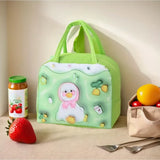 Geantă Frigorifică, Flippy, cu Desene Animate 3D, Portabilă pentru Copii, de Prânz, din Pânză Oxford, 23x13x19 cm, Model Ratusca, Verde