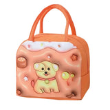 Geantă Frigorifică, Vivimall, cu Desene Animate 3D, Portabilă pentru Copii, de Prânz, din Pânză Oxford, 23x13x19 cm, Model Catelus, Maro - vivimall.ro