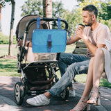 Geanta Multifunctionala, Vivimall, Tip Aleza de Schimbat Scutece, Impermeabila, din Panza Oxford, cu Buzunare, Usor de Agatat, 30 x 20 cm, Albastru - vivimall.ro