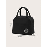 Geanta Termica pentru Pranz, Vivimall, Multifunctionala, Compartimentata, Impermeabila, cu Manere, Buzunar Exterior, 22x14x19 cm, Negru - vivimall.ro