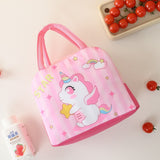 Geanta Termoizolanta pentru Copii, Vivimall, 23x13x19 cm, Model Imprimeu Unicorn, din Folie de Aluminiu si Panza Oxford, Roz - vivimall.ro