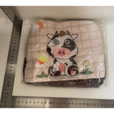 Geanta Termoizolanta pentru Copii, Flippy, 23x13x19 cm, Model Imprimeu Vacuta, din Folie de Aluminiu si Panza Oxford, Bej