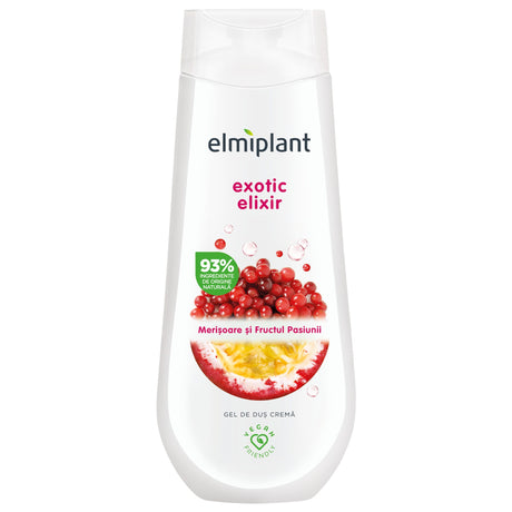Gel de Dus Crema, Elmiplant, Cu Merisoare si Fructul Pasiunii, 400 ml - vivimall.ro