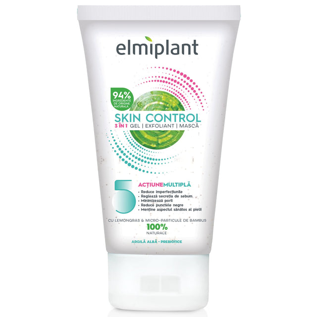 Gel Exfoliant si Masca 3 in 1, Elmiplant, Skin Control, 150 ml - vivimall.ro