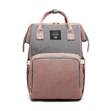 Rucsac Multifunctional pentru Mamici, Vivimall, din Panza Oxford, Compartimentare Multipla, Impermeabil, 43 x 18 x 26 cm, Roz/Gri - vivimall.ro