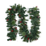 Ghirlanda de Craciun, cu merisoare si conuri, din brad artificial, 210 cm, verde - vivimall.ro
