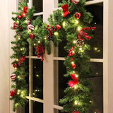 Ghirlanda de Craciun, Vivimall, din Brad Artificial cu Decoratiuni, cu Baterii, 50 LED-uri, 270 cm, Verde - vivimall.ro