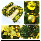 Ghirlanda decorativa Craciun, Vivimall, 2,70 m, Globuri si funde aurii - vivimall.ro