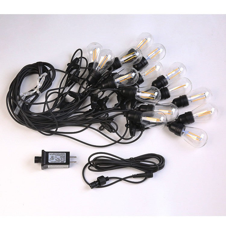 Ghirlanda Luminoasa, Vivimall, cu Transformator, 10 m, 10 LED-uri Model Bulb, Interconectabila, IP44, Alb Cald - vivimall.ro