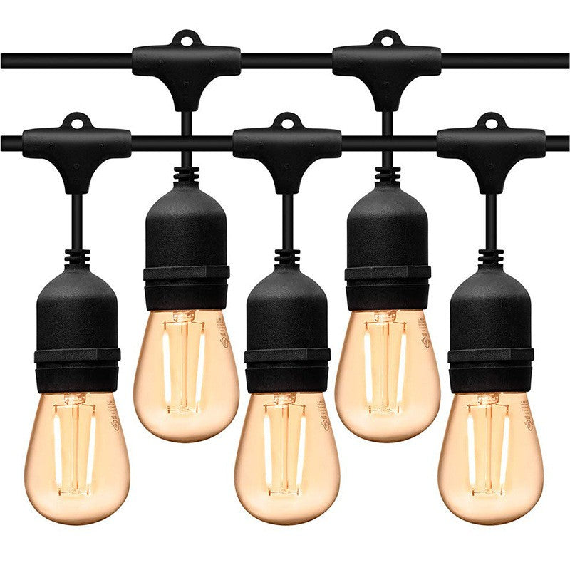 Ghirlanda Luminoasa, Vivimall, cu Transformator, 10 m, 10 LED-uri Model Bulb, Interconectabila, IP44, Alb Cald - vivimall.ro