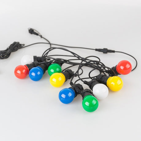 Ghirlanda Luminoasa, Vivimall, fara Transformator, 10 m, 20 LED-uri Model Bulb, Interconectabila, IP65, Multicolor - vivimall.ro