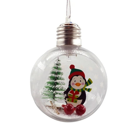 Glob de Craciun, Vivimall, cu LED, Model Pinguin, 10 x 5 x 3 cm, Multicolor - vivimall.ro