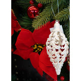 Glob de Craciun, Perlat, in forma de Con de brad, 6 cm x 15 cm, Plastic, Vivimall - vivimall.ro