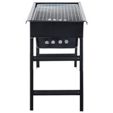 Gratar Portabil, Confectionat Din Metal, Pentru Picnic, Gradina, Terasa, Camping, Dimensiuni Reduse, 60X22X23 Cm, Negru - vivimall.ro