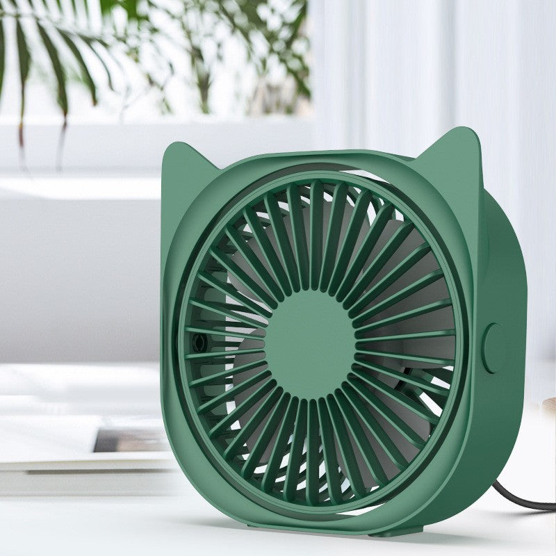 Mini Ventilator Pentru Birou Cu Usb, Rotire 360 Grade, 3 Viteze, 13.5 X 12,8 Cm - vivimall.ro