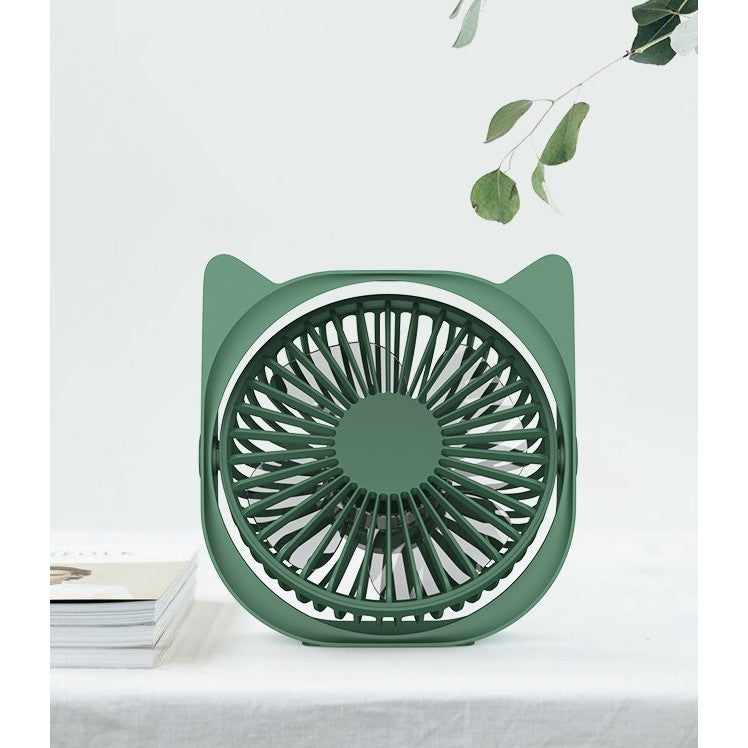 Mini Ventilator Pentru Birou Cu Usb, Rotire 360 Grade, 3 Viteze, 13.5 X 12,8 Cm - vivimall.ro