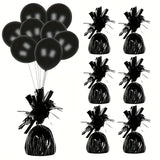 Greutate pentru Baloane cu Heliu, Vivimall, din Folie cu Franjuri, 170g, 13 x 5 x 3 cm, Negru - vivimall.ro