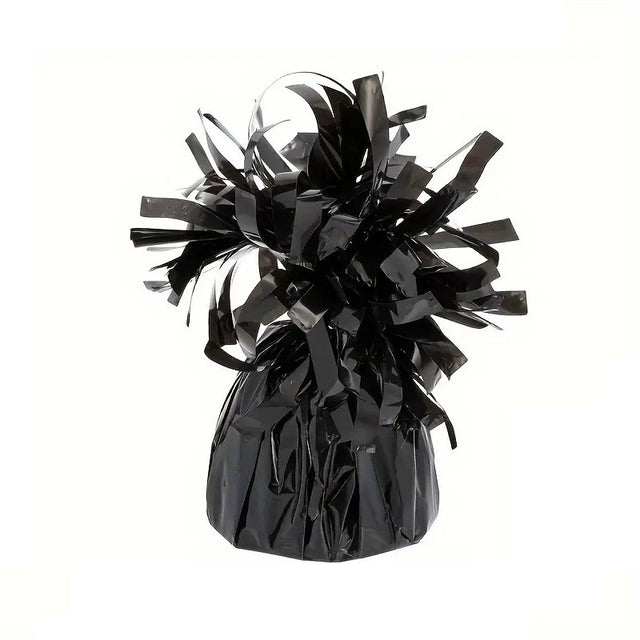 Greutate pentru Baloane cu Heliu, Vivimall, din Folie cu Franjuri, 170g, 13 x 5 x 3 cm, Negru - vivimall.ro