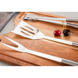 Set 3 Ustensile pentru Gratar, Vivimall, din Otel Inoxidabil, Geanta Oxford, Argintiu - vivimall.ro