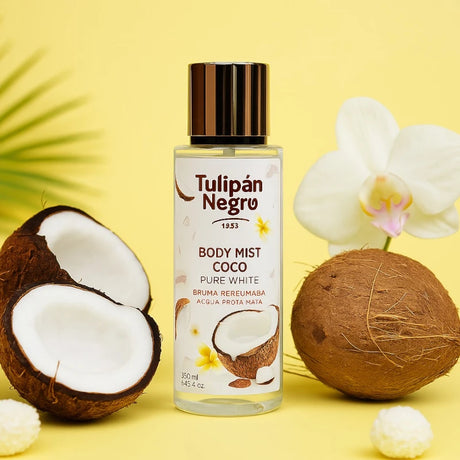 Mist parfumat pentru corp și păr Tulipan Negro Coco Pure White, 250 ml – Aroma tropicală delicată