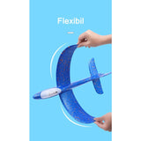 Avion Planor Din Polistiren In Punga, Lungime 47 Cm, Cu Lumini Pe Cap - vivimall.ro