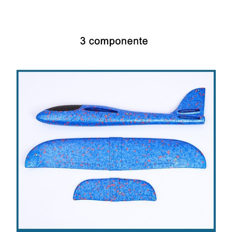 Avion Planor Din Polistiren In Punga, Lungime 47 Cm, Cu Lumini Pe Cap - vivimall.ro