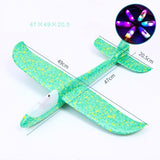 Avion Planor Din Polistiren In Punga, Lungime 47 Cm, Cu Lumini Pe Cap - vivimall.ro