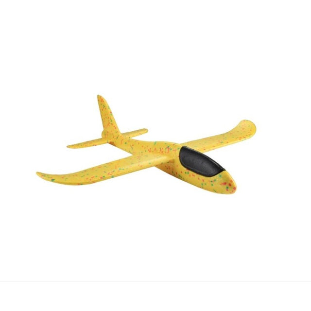 Avion planor din polistiren in punga , lungime 47 cm , Galben , Vivimall - vivimall.ro