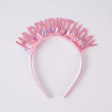 Coronita Decorativa pentru Petreceri, Vivimall, Tema Aniversare, Model Happy Birthday, Marime Universala, Rose - vivimall.ro