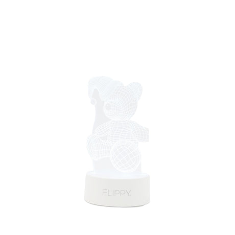 Lampa Led Decorativa, 3D, Urs Cu Palarie, Cu Telecomanda, Doua Moduri De Alimentare Usb Si Baterii, 20 Cm Inaltime, Din Material Acril Si Lumina A, Alb - vivimall.ro