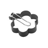 Set 4 Forme Pentru Ou Din Otel, Strat Antiaderent, Diametru 7.5 Cm, Cu Maner Din Abs, Negru - vivimall.ro