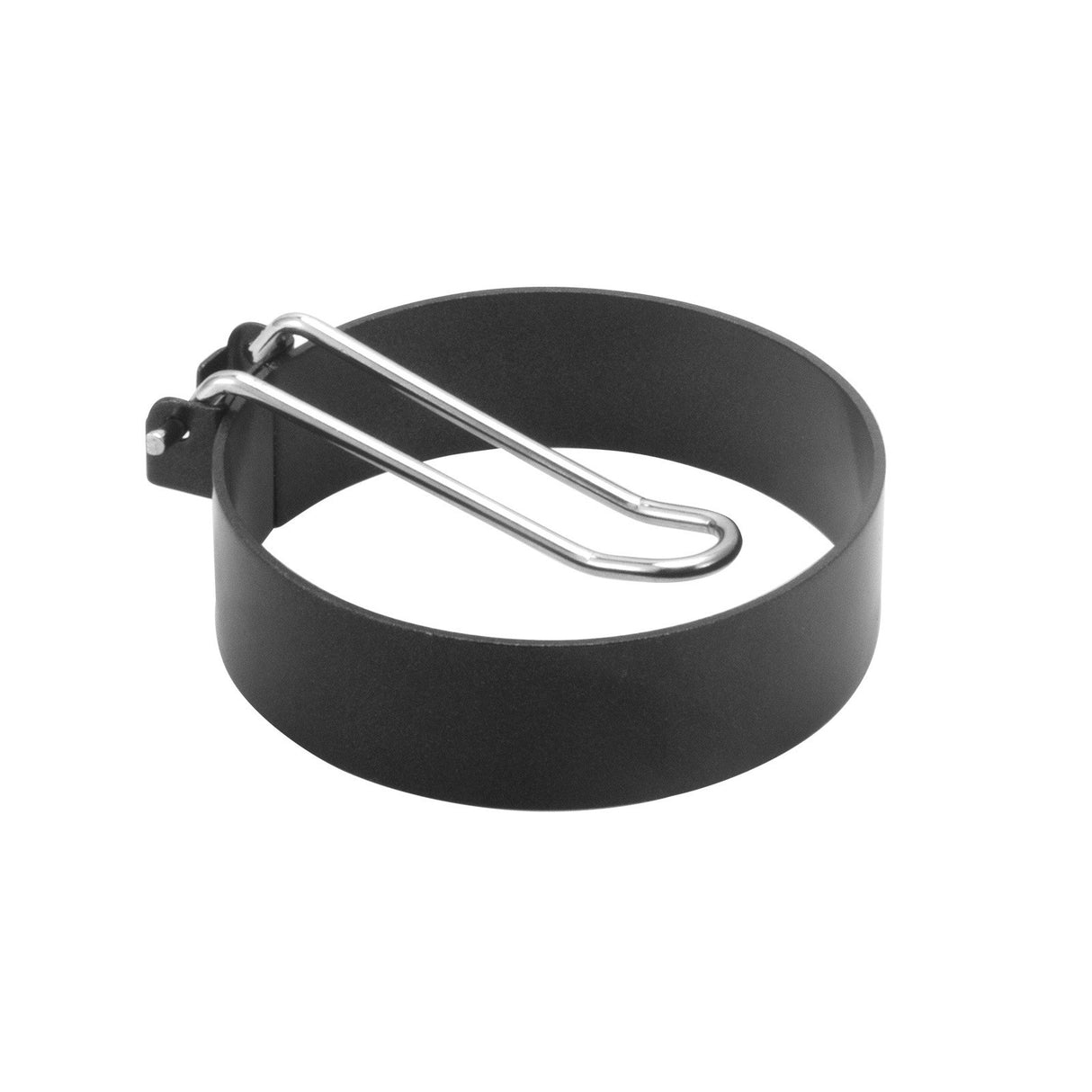 Set 4 Forme Pentru Ou Din Otel, Strat Antiaderent, Diametru 7.5 Cm, Cu Maner Din Abs, Negru - vivimall.ro