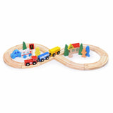 Set Circuit Trenulet din Lemn, Flippy, 33 Piese, Trenulet Magnetic, Jucarie Educativa Montessori, Masini de Interventie si Accesorii Urbane, 3 ani+, Multicolor - vivimall.ro