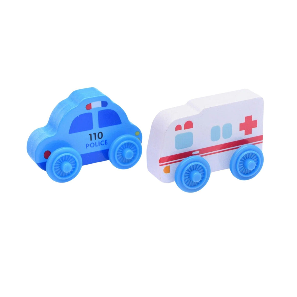 Set Circuit Trenulet din Lemn, Flippy, 33 Piese, Trenulet Magnetic, Jucarie Educativa Montessori, Masini de Interventie si Accesorii Urbane, 3 ani+, Multicolor - vivimall.ro