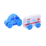 Set Circuit Trenulet din Lemn, Flippy, 33 Piese, Trenulet Magnetic, Jucarie Educativa Montessori, Masini de Interventie si Accesorii Urbane, 3 ani+, Multicolor - vivimall.ro