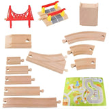Set Circuit Trenulet din Lemn, Flippy, 75 Piese, Locomotiva Electrica ,Covoras de Joaca Inclus, Jucarie Educativa Montessori, Figurine Animale si Personaje, 3 ani+, Multicolor - vivimall.ro