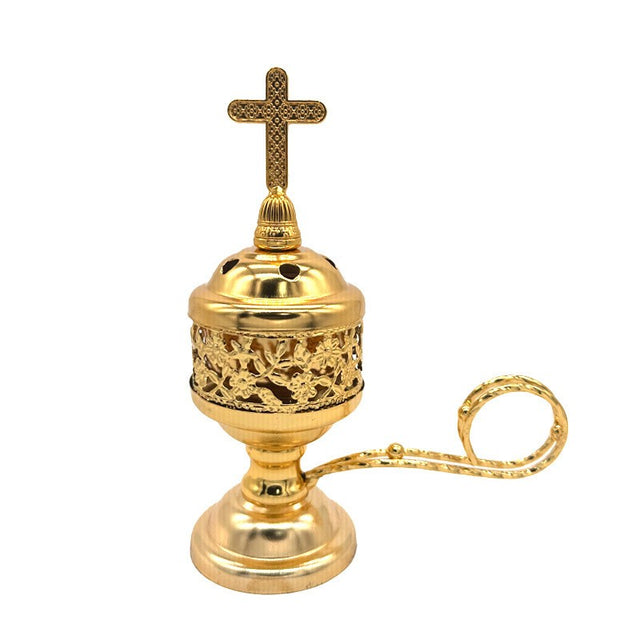 Home Indoor Mini Incense Burner, New Style from Cross-Border Platforms, Middle Eastern Charcoal Incense Burner, Arabian Incense Burner - Gold (Non-Electric) - vivimall.ro