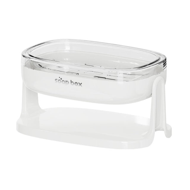 Savoniera cu Suport 2 in 1, Vivimall, Pentru Perete sau Blat, PET, Scurgere Optima, Alb - vivimall.ro