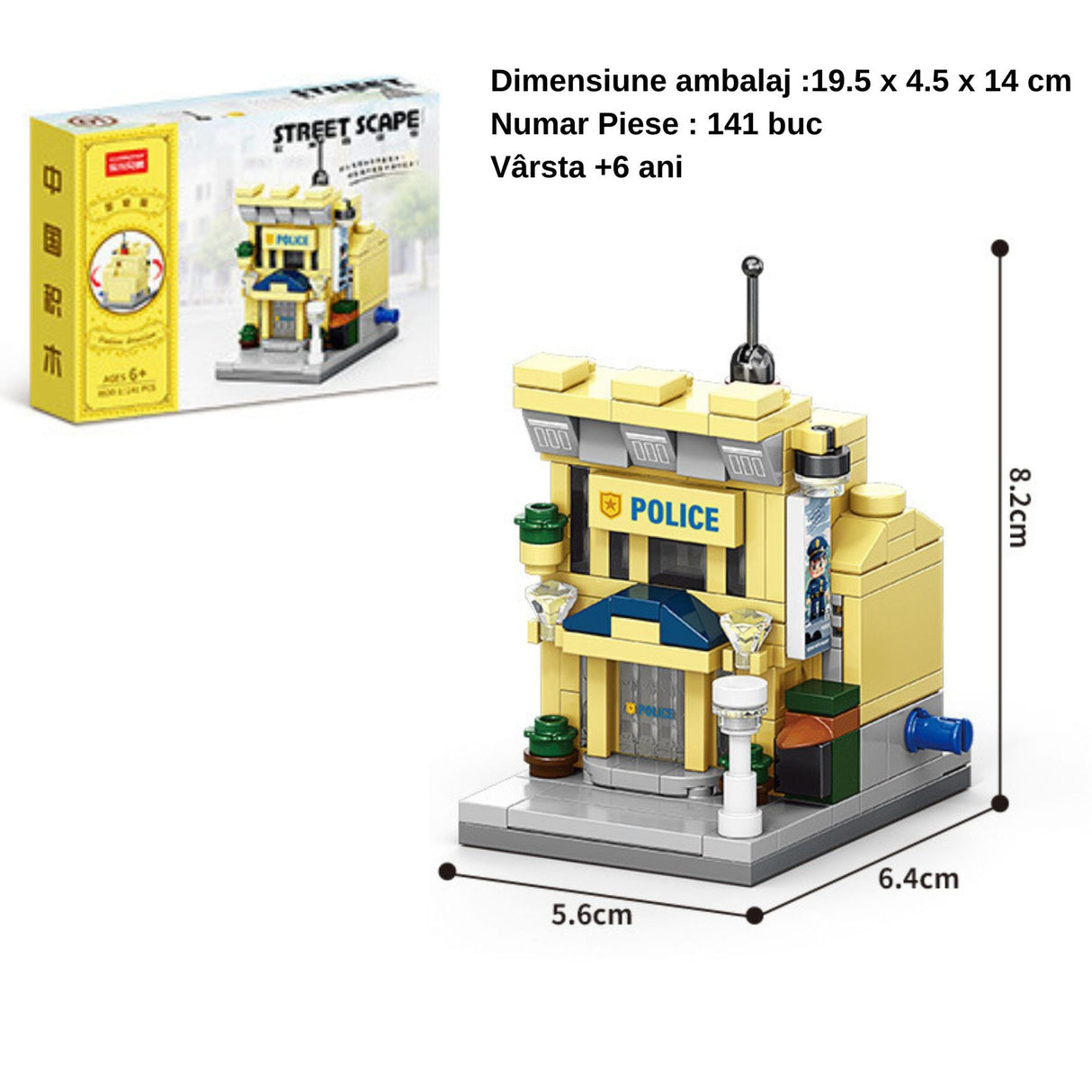 Set construcție Flippy STEM, detaliu piese componente colorate, 141 elemente pentru copii +6 ani